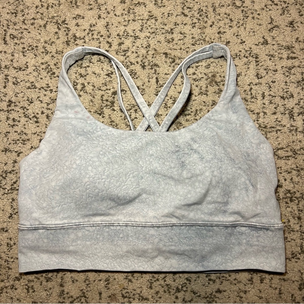 Lululemon Athletica Blue Wash Fast & Free Padded Sports Bra Size 8